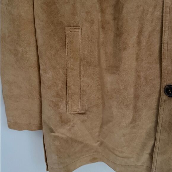VTG 90s Newport Harbor Genuine Suede Leather Jacket Men’s Tan Washable Size L - Picture 5 of 16